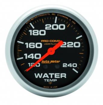 Auto Meter - Auto Meter Pro-Comp Liquid Filled Water Temperature Gauge - 2-5/8" - 120-240
