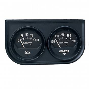 Auto Meter - Auto Gage Black Oil / Water Black Console - 2-1/16 in.