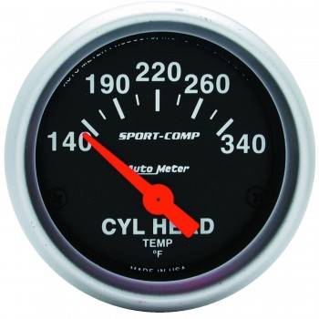 Auto Meter - Auto Meter Sport-Comp Electric Cylinder Head Temperature Gauge - 2-1/16 in.