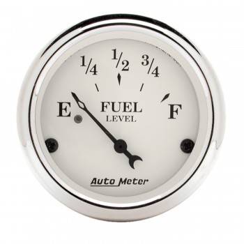 Auto Meter - Auto Meter Old Tyme White Fuel Level Gauge - 2-1/16 in.