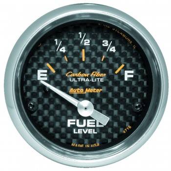 Auto Meter - Auto Meter Carbon Fiber Electric Fuel Level Gauge - 2-1/16 in.