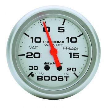 Auto Meter - Auto Meter Ultra-Lite Mechanical Boost / Vacuum Gauge - 2-5/8 in.