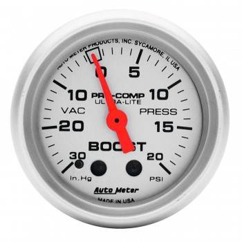 Auto Meter - Auto Meter Ultra-Lite Mechanical Boost / Vacuum Gauge - 2-1/16 in.