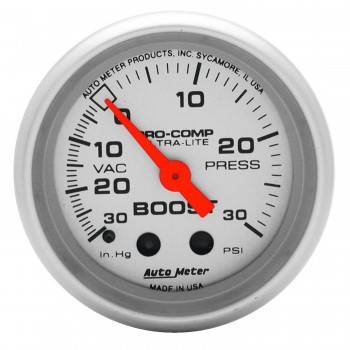 Auto Meter - Auto Meter Ultra-Lite Mechanical Boost / Vacuum Gauge - 2-1/16 in.