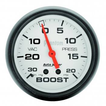Auto Meter - Auto Meter Phantom Mechanical Boost / Vacuum Gauge - 2-5/8 in.