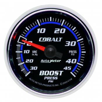 Auto Meter - Auto Meter Cobalt Mechanical Boost / Vacuum Gauge - 2-1/16 in.