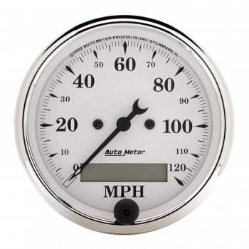 Auto Meter - Auto Meter Old Tyme White Electric Programmable Speedometer - 3-1/8 in.