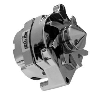Tuff-Stuff Performance - Tuff Stuff Silver Bullet Alternator - 100 AMP - 1-Wire - Smooth Back -  Ford - V-Groove Pulley - Chrome