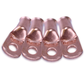 MechMan Alternators - MechMan 1/0 Gauge Copper Cable End w/ 3/8" hole (4 Pack)