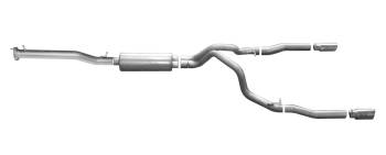 Gibson Performance Exhaust - Gibson Performance Split Rear Exhaust System Cat Back 2-1/4" Tailpipe 4" Tips - Stainless
