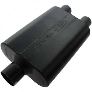 Flowmaster - Flowmaster Super 44 Muffler 2-1/2" Center Inlet Dual 2-1/4" Outlets 13 x 9-3/4 x 4" Oval Body 19" Long - Steel
