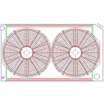 Griffin Thermal Products - Griffin Thermal Products Direct Fit Radiator and Fan 33-1/4" W x 18-1/2" H x 6-7/16" D Driver Inlet/Pass Outlet Alum - Natural