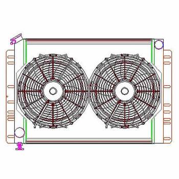 Griffin Thermal Products - Griffin Thermal Products Direct Fit Radiator and Fan 22-1/2" W x 19" H x 2-11/16" D Driver Inlet/Pass Outlet Alum - Natural