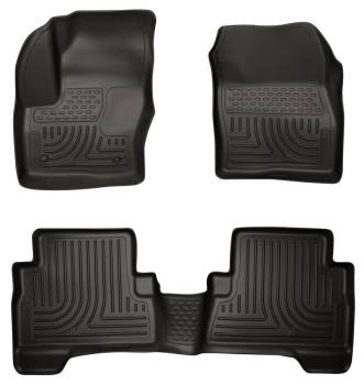 Husky Liners - Husky Liners Front/2nd Seat Floor Liner Weatherbeater Plastic Black - Ford Compact SUV/Crossover 2013-16