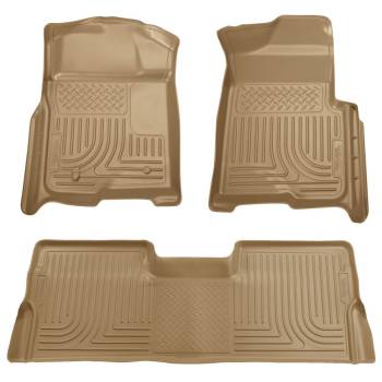Husky Liners - Husky Liners Front/2nd Seat Floor Liner Weatherbeater Plastic Tan - Ford Fullsize Truck 2009-13