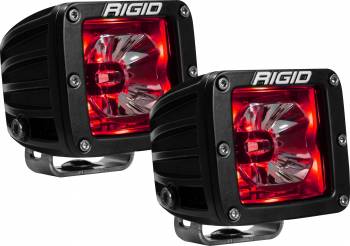 Rigid Industries - Rigid Radiance LED Light Assy Flood 15 Watts 2-15/16 x 3-3/16" Rect - Surface - Red Backlight