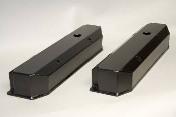 PRW Industries - PRW INDUSTRIES Stock Height Valve Covers Breather Hole Hardware Aluminum - Black Anodize - Aftermarket Heads