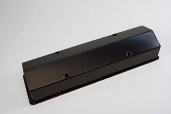 PRW Industries - PRW INDUSTRIES Tall Valve Covers Breather Hole Hardware Aluminum - Black Anodize
