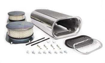 Racing Power - Racing Power Hilborn Style Scoop Air Cleaner Assembly 20" Long 5" Tall Dual 5-1/8" Carb Flanges - Aluminum