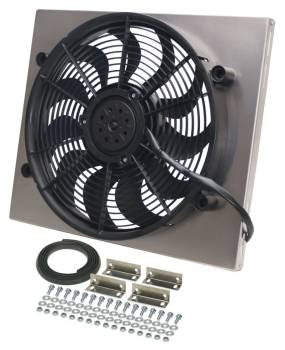 Derale Performance - Derale Performance HO RAD Electric Cooling Fan 17" Fan Puller 2400 CFM - Curved Blade - 17-5/8 x 20-3/4 x 3" Thick