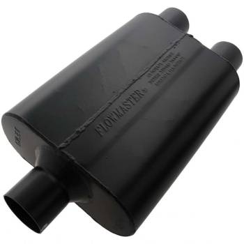 Flowmaster - Flowmaster Super 44 Muffler 2-1/2" Center Inlet Dual 2-1/2" Outlets 13 x 9-3/4 x 4" Oval Body 19" Long - Steel