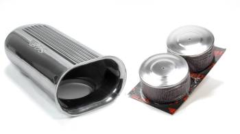 Blower Drive Service - BLOWER DRIVE SERVICE Scoop Air Cleaner Assembly 19 x 9-1/2" Rectangle 6-1/2" Tall Dual 5-1/8" Carb Flange - Aluminum