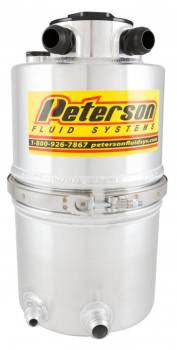 Peterson Fluid Systems - Peterson Fluid Systems Dry Sump Oil Tank 20 qt 21-7/8" Tall 9" OD - 16 AN Male O-Ring Inlet/Outlet