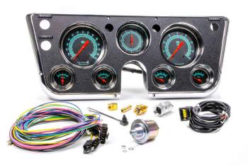 Classic Instruments - Classic Instruments G Stock Gauge Kit Analog Clock/Fuel /Oil Pressure/Speedometer/Tachometer/Voltmeter/Water Temp Black Face - GM Fullsize Truck 1967-72