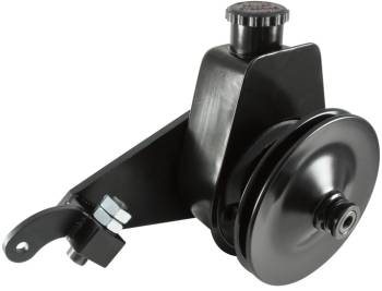 Borgeson - Borgeson Saginaw Power Steering Pump Bracket/V-Belt Pulley Steel Black- Small Block Ford