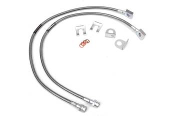 Rough Country - Rough Country DOT Approved Brake Hose Kit PTFE Lined Braided Stainless 4 to 6" Lift - Front