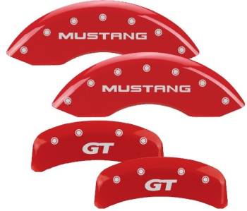 MGP Caliper Covers - Mgp Caliper Cover GT Logo Brake Caliper Cover Aluminum Red Ford Mustang 1994-2004 - Set of 4