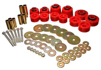Energy Suspension - Energy Suspension Hyper-Flex Body Mount Bushing Hardware Included Steel/Polyurethane Zinc Oxide/Red - Ford Compact Truck 1998-2011