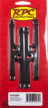 Racing Power - Racing Power 4-3/4" Wide Valve Cover Hold Down Tabs Steel BlackSmall Block Chevy - Set of 4