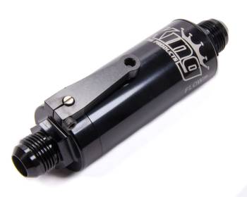 King Racing Products - King Racing Products Inline Fuel Filter 100 Micron Stainless Element 12 AN Male Inlet/Outlet - Fuel Shut Off