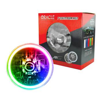 Oracle Lighting Technologies - Oracle Lighting Technologies Sealed Beam Headlight 7" OD Halo LED Ring Requires H4 Bulb - Glass/Plastic