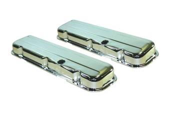 Specialty Products - Specialty Products Stock Height Valve Covers Baffled Breather Holes Steel - Chrome - BB Chevy - Pair
