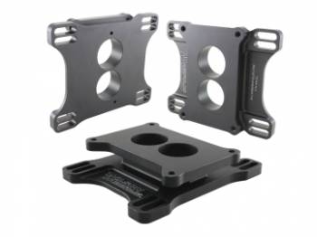 Wilson Manifolds - Wilson Manifolds 1" Thick Carburetor Adapter 2 Hole Holley 2 Barrel to Square Bore Aluminum - Black Anodize