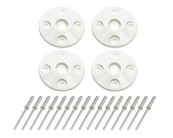 Dominator Racing Products - Dominator Racing Products 1-1/2" OD Scuff Plate 1/2" ID Screw On Plastic - White