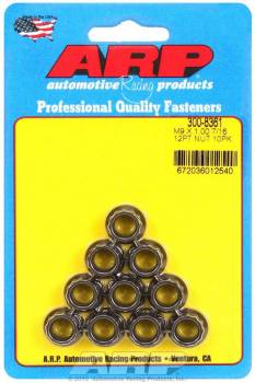 ARP - ARP 9 mm x 1.00 Thread Nut 11 mm 12 Point Head Chromoly Black Oxide - Universal