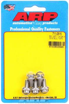 ARP - ARP 1/4-28" Thread Bolt 0.515" Long 5/16" 12 Point Head Stainless - Polished