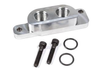 Moroso Performance Products - Moroso Performance Products Remote Filter Oil Filter Adapter 3/4-16 Center Thread 1/2" NPT Inlet/Outlet Billet Aluminum - Natural
