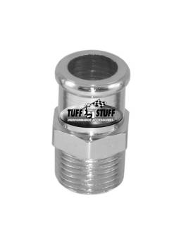Tuff-Stuff Performance - Tuff Stuff Performance Adapter Fitting Straight 1/2" NPT Male to 3/4" Hose Barb Steel - Chrome