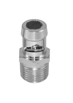Tuff-Stuff Performance - Tuff Stuff Performance Adapter Fitting Straight 1/2" NPT Male to 5/8" Hose Barb Steel - Chrome