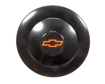 GT Performance - GT Performance GT9 Horn Button Chevy Bowtie Logo Billet Aluminum Black Anodize - 9 Bolt Steering Wheels