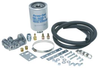 Perma-Cool - Perma-Cool Inline Fuel Filter 2 Micron Paper Element 1/4" NPT Inlet/Outlet Bracket/Hardware Included - Aluminum