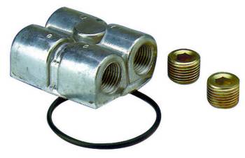 Perma-Cool - Perma-Cool Bypass Oil Filter Adapter 3/4-16" Center Thread Four 1/2" NPT Female Ports Billet Aluminum - Natural