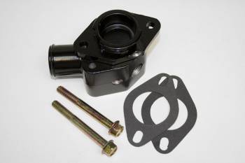 PRW Industries - PRW INDUSTRIES 90 Degree Water Neck 1-1/2" ID Hose Gasket/Hardware Included Aluminum - Black Anodize