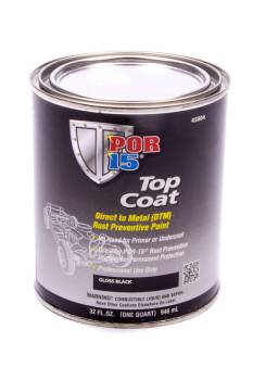 POR-15 - Por-15 Top Coat Paint Urethane Black 1 qt Can - Each