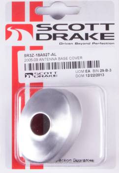 Drake Muscle Cars - Drake Muscle Cars Adhesive Backing Antenna Base Cover Aluminum Satin Ford Mustang 2005-09