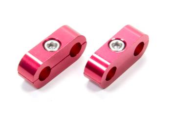 Earl's - Earl's Products Two 3/8" Holes Hose/Tube Separators Aluminum Red Anodize - Pair